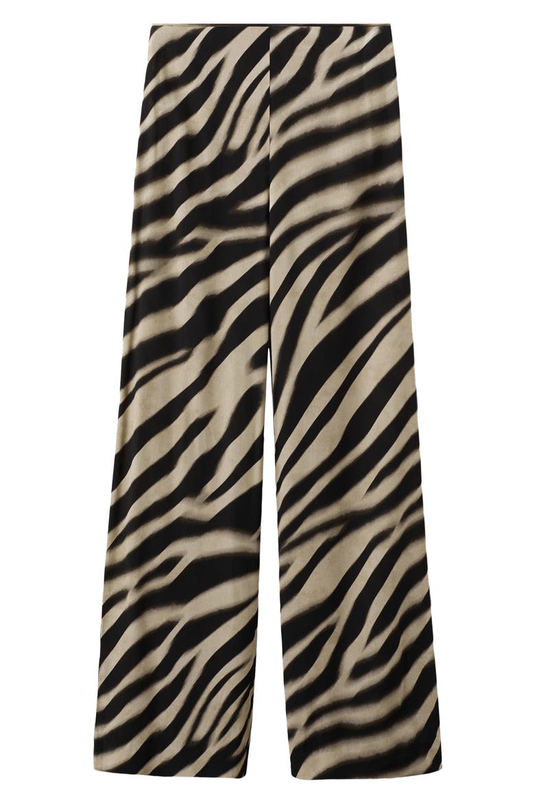 Zebra Print Straight Leg Pants, Main, color, BLACK