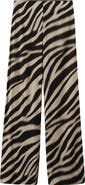 MANGO Zebra Print Straight Leg Pants