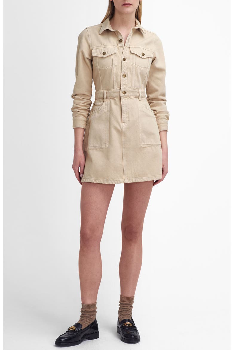 Marnie Long Sleeve Denim Dress, Main, color, WHITE PEPPER