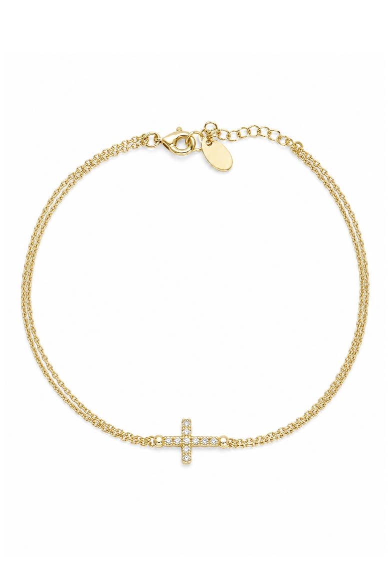 Grace Cross Anklet, Main, color, GOLD