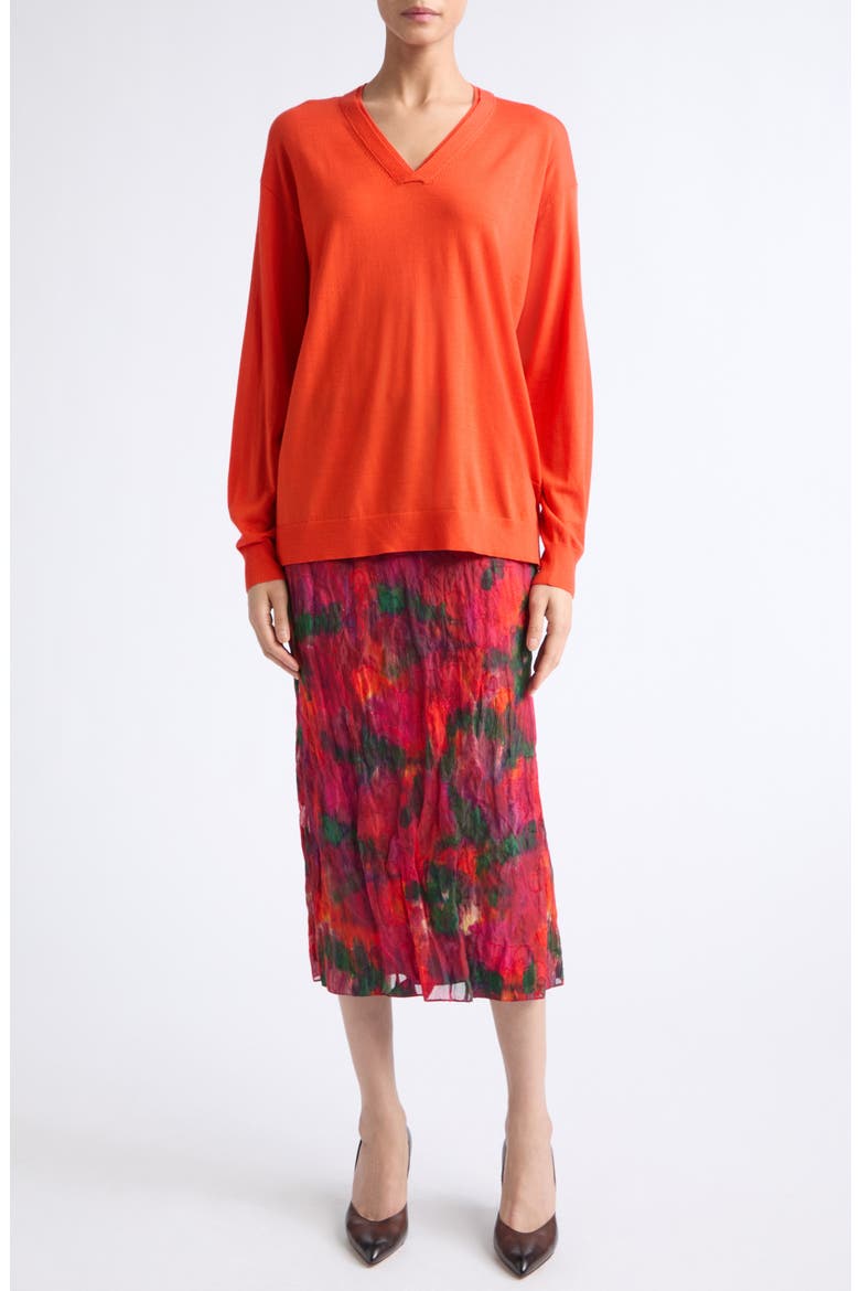 Superfine Merino Wool Sweater, Alternate, color, ORANGE POPPY
