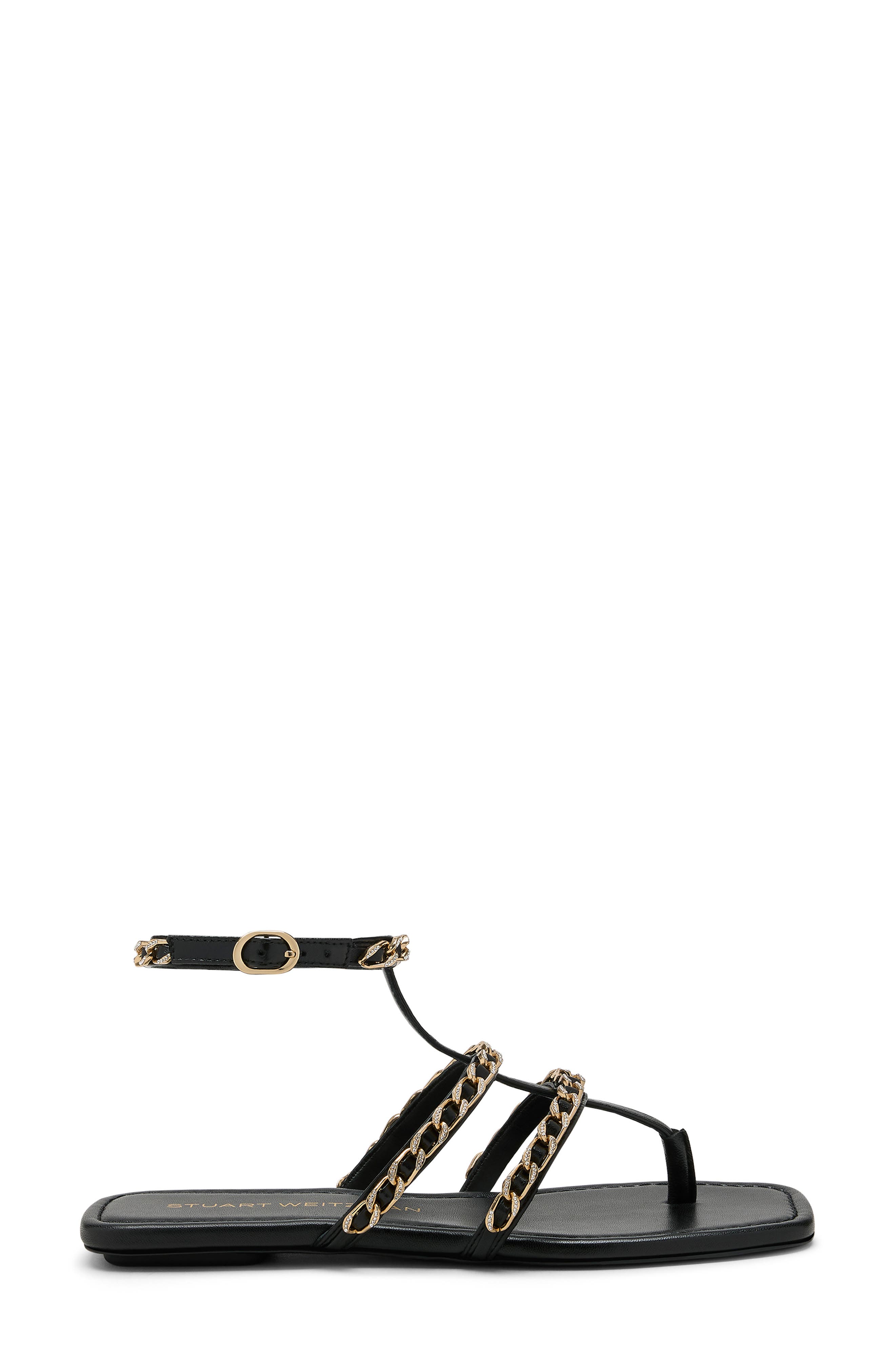 Stuart Weitzman Soluxe Crystal Sandal, Alternate, color, Black
