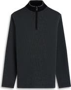 Bugatchi Quarter Zip Cotton Blend Piqué Pullover