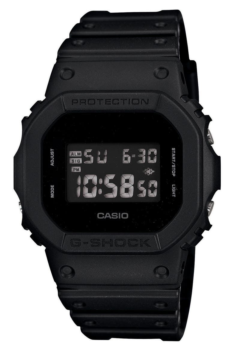 Square Digital Watch, 48mm, Main, color, BLACK/ GREY