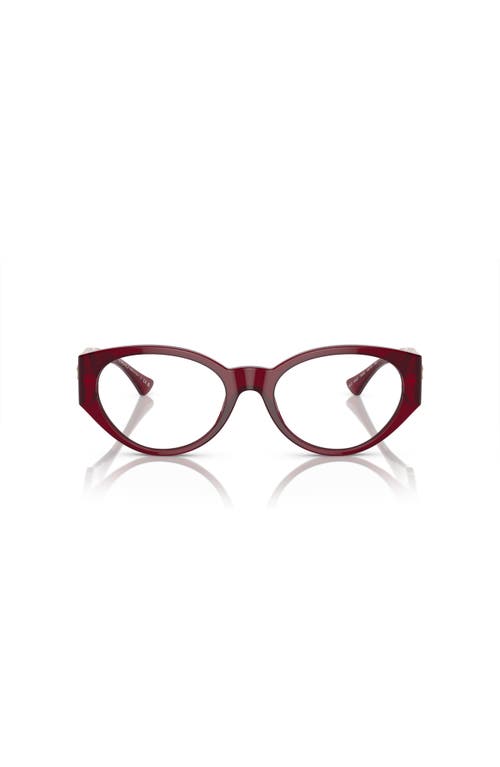 Versace 54mm Oval Optical Glasses In Burgundy