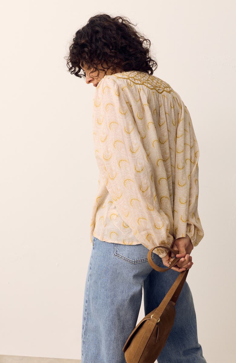 PER UNA BY M&S Embroidered Yoke Blouse, Alternate, color, Yellow/ Multi