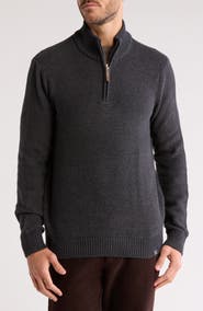 Lucky Brand Cotton Quarter Zip Sweater