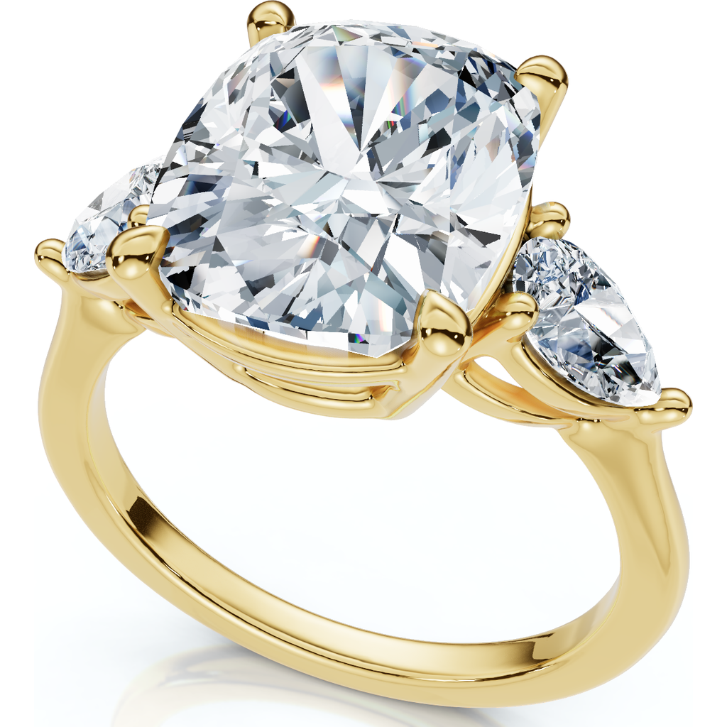 Bliss Diamond Certified 5 3/4ct Aria Cushion Diamond Engagement Ring 14k Gold Or Pt Lab Grown In Gold