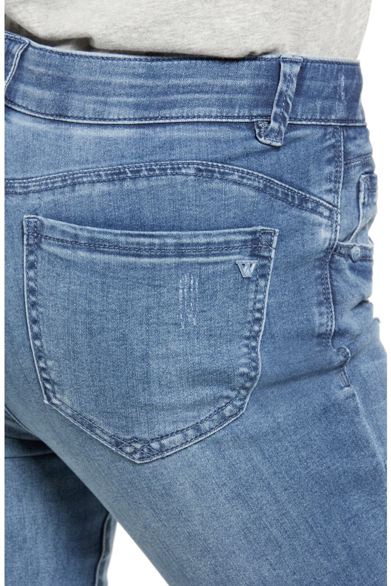 'Ab'Solution Chewed Hem Ankle Skinny Jeans (Nordstrom Exclusive), Alternate, color, LIGHT BLUE