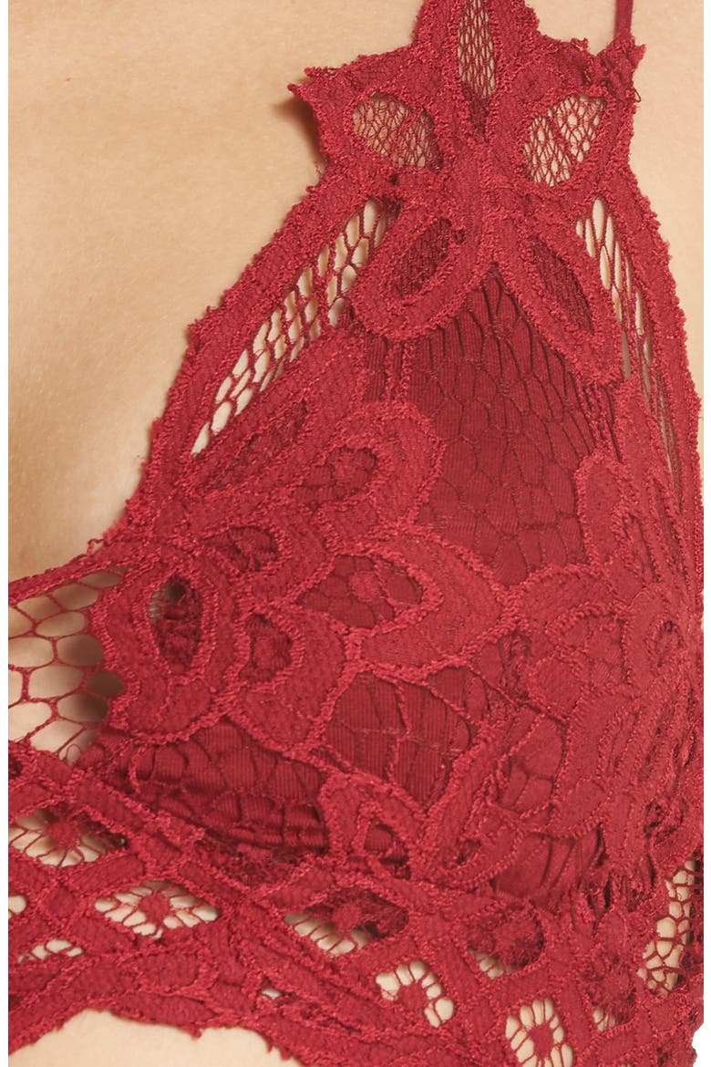 Intimately FP Adella Longline Bralette, Alternate, color, GARNET