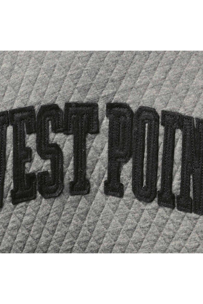 Women's Pressbox Heather Charcoal Army Black Knights Moose Quilted Pullover Sweatshirt, Alternate, color, Heather Gray