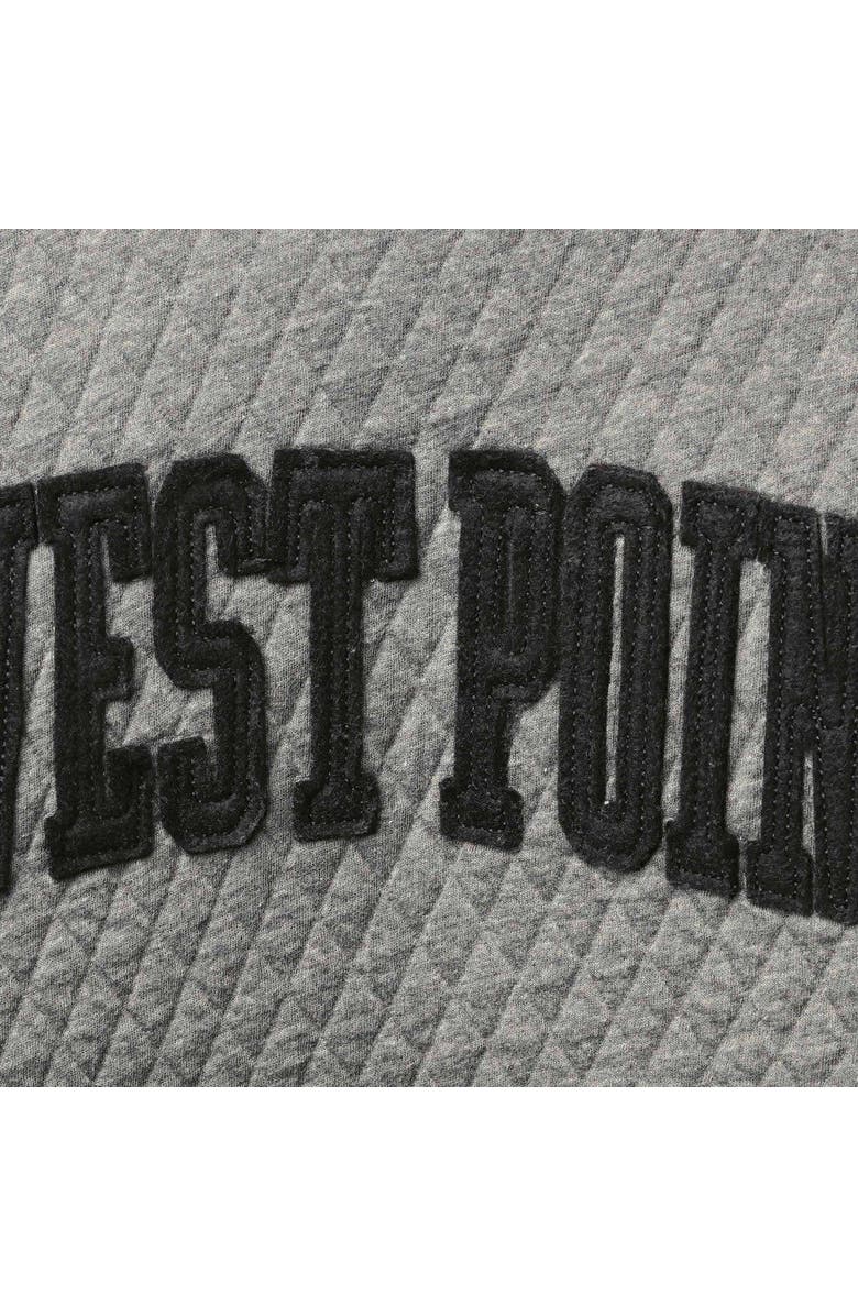 PRESSBOX Women's Pressbox Heather Charcoal Army Black Knights Moose Quilted Pullover Sweatshirt, Alternate, color, Heather Gray