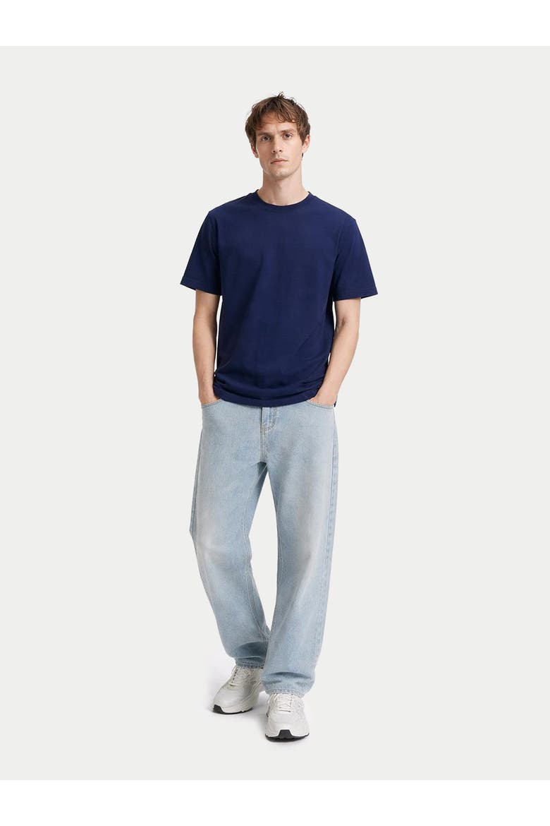 Cotton Silk Cashmere T-shirt, Alternate, color, navy