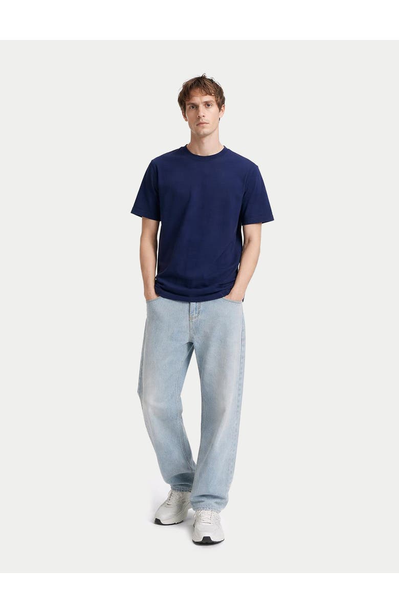 GOBI Mongolian Cashmere Cotton Silk Cashmere T-shirt, Alternate, color, Navy