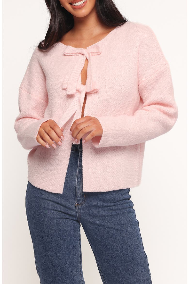 Arden Bow Cardigan, Main, color, PINK