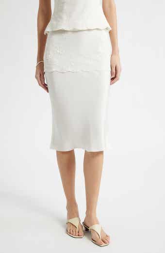 Cove Lace Stretch Silk Midi Skirt