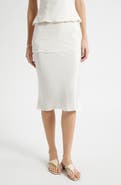 POSSE Cove Lace Stretch Silk Midi Skirt