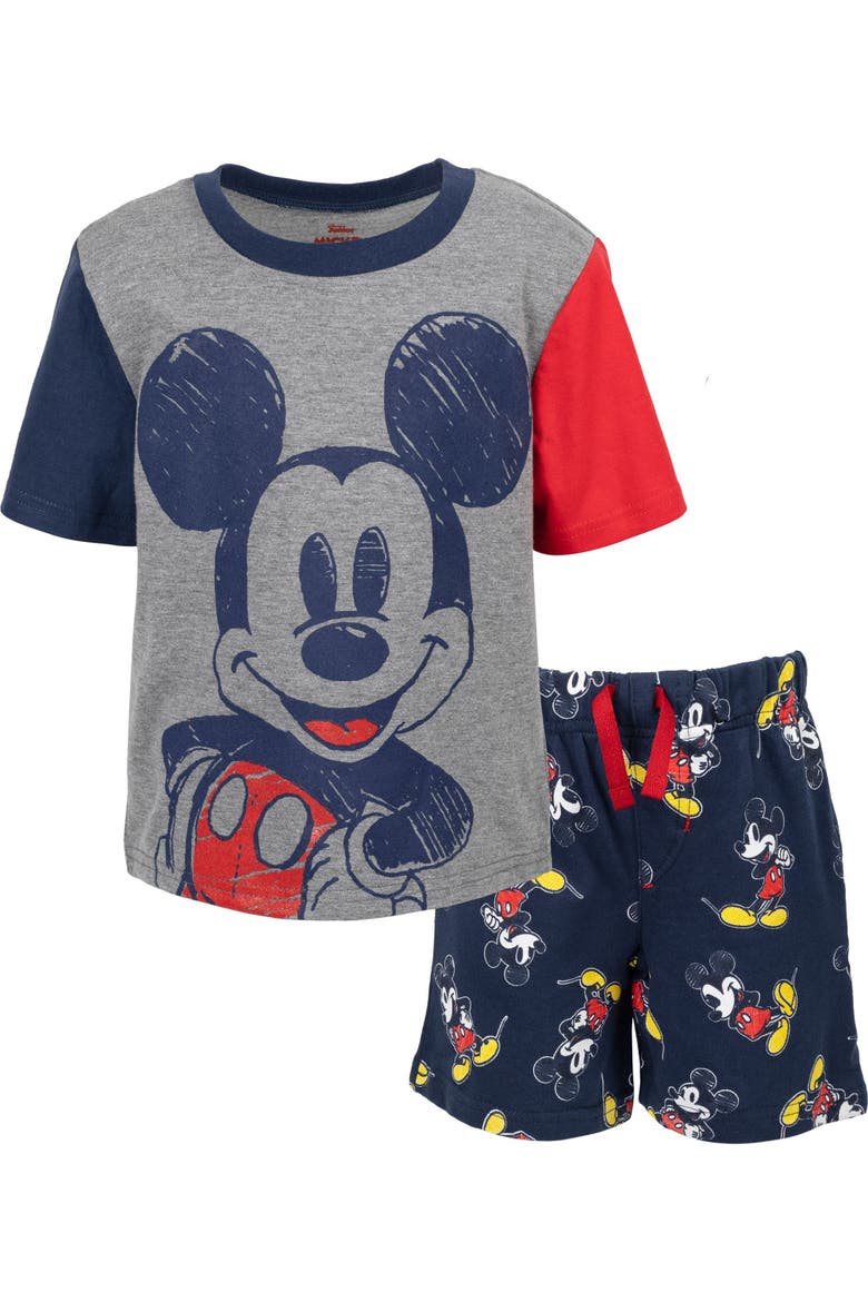 Mickey Mouse 2-Piece T-Shirt and Shorts Set, Alternate, color, Mickey Grey Navy