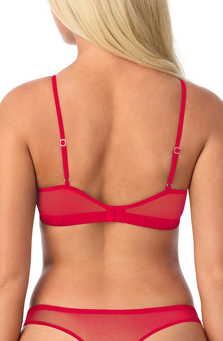 On Gossamer Luxe Lace Bralette, Alternate, color, Crimson Berry