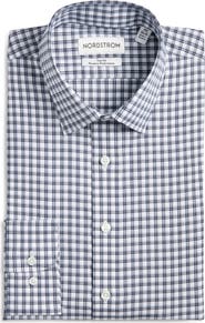 Nordstrom Trim Fit Check Premium Performance Twill Dress Shirt