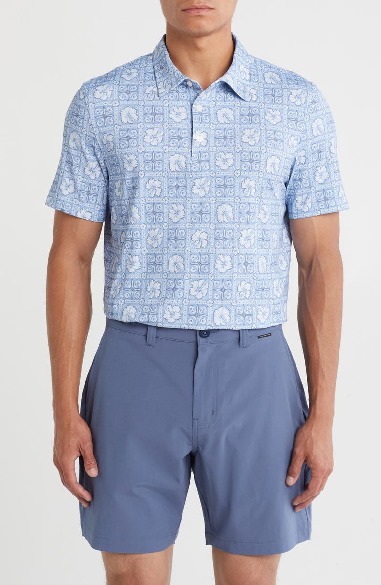 Reyn Spooner Pua Patchwork Aloha Polo, Main, color, Chambray