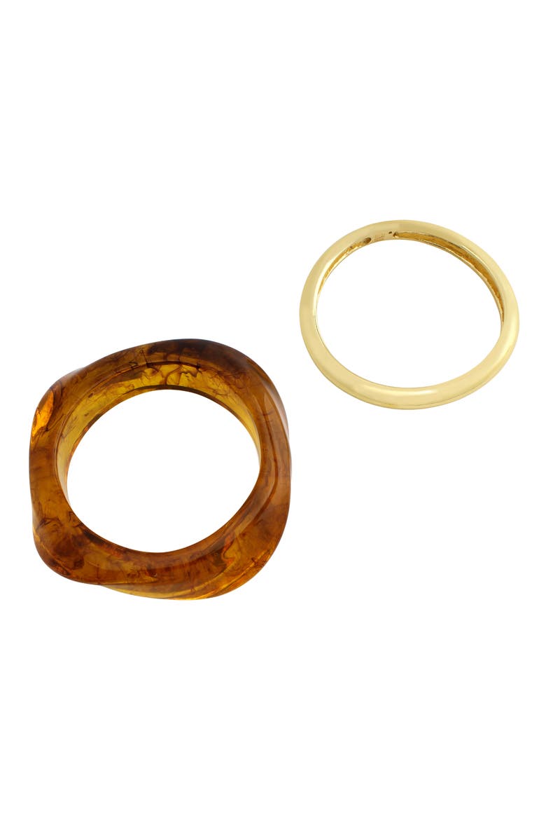 Set of 2 Bangle Bracelets, Alternate, color, BROWN