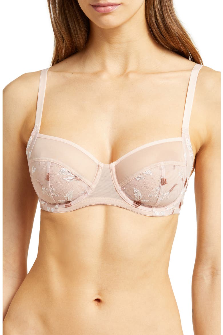 Spellbound Underwire Full Coverage Bra, Main, color, CORAL CMBO