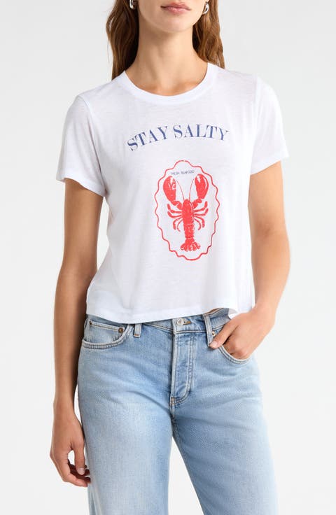 Stay Salty Graphic Cotton Blend T-Shirt