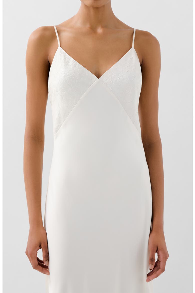 Crinkle Slip Dress, Alternate, color, Ecru