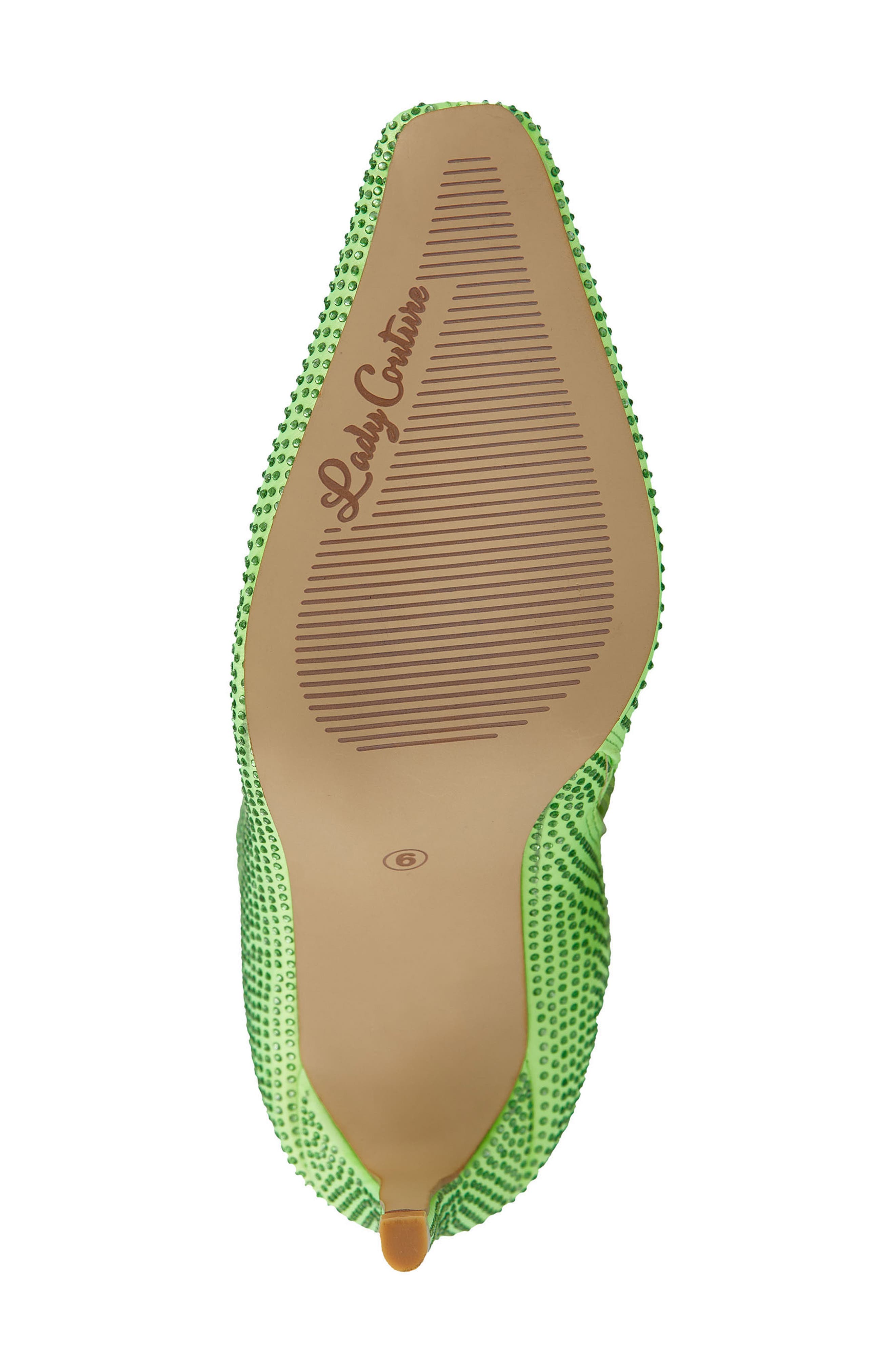LADY COUTURE Diamond Rhinestone Pointed Toe Boot, Alternate, color, Lime