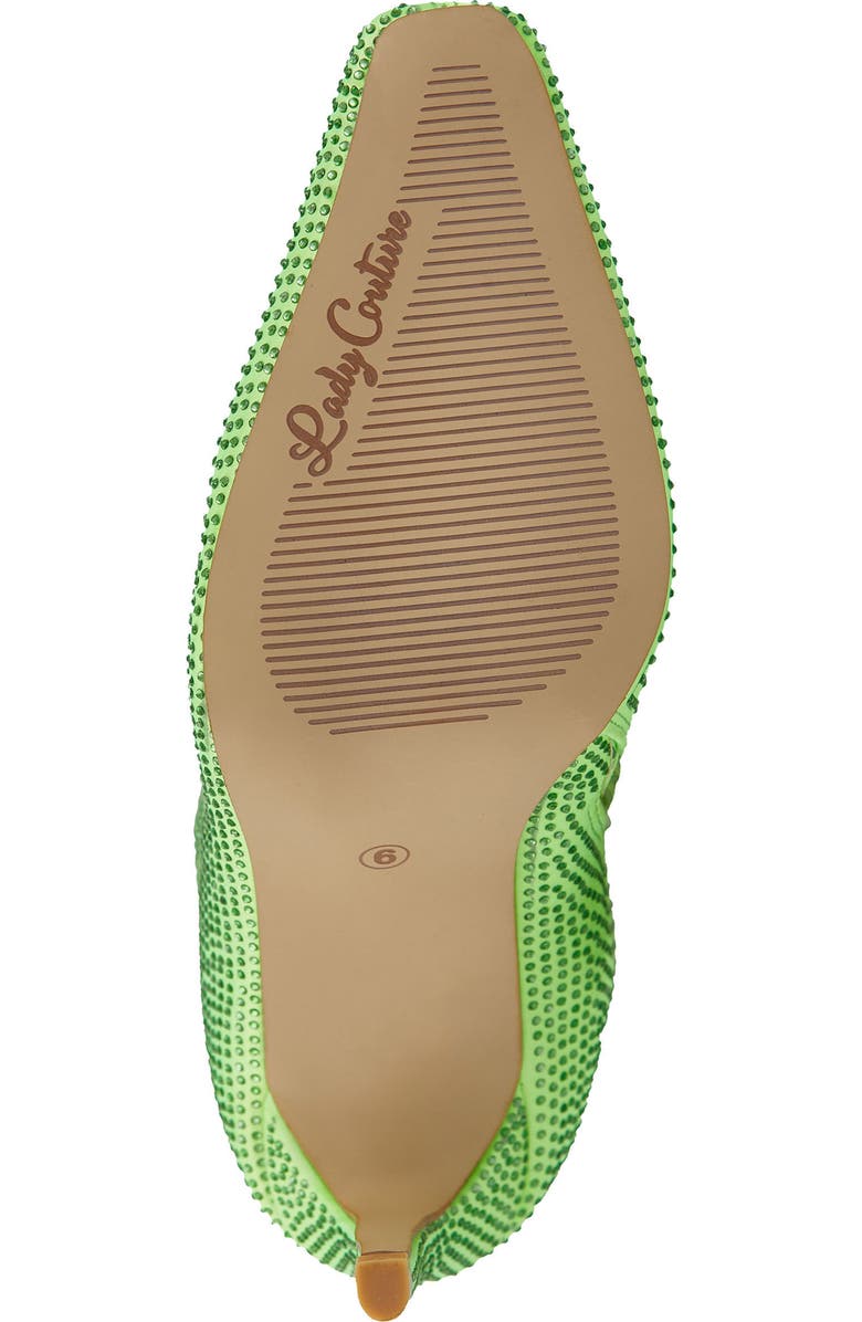 LADY COUTURE Diamond Rhinestone Pointed Toe Boot, Alternate, color, Lime