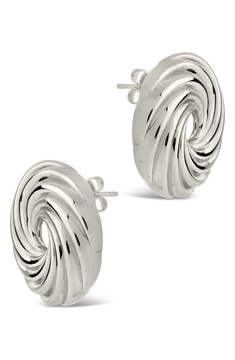 Sterling Forever Cruller Stud Earrings, Alternate, color, Silver