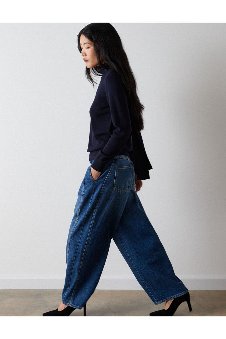 Tie Neck Detail Knit Jumper, Alternate, color, Navy