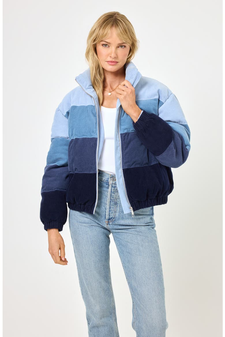 Horizon Cropped Bomber Jacket, Alternate, color, MARINA DAYS