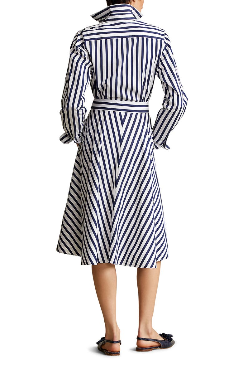 Stripe Cotton Shirtdress, Alternate, color, NAVY/ WHITE