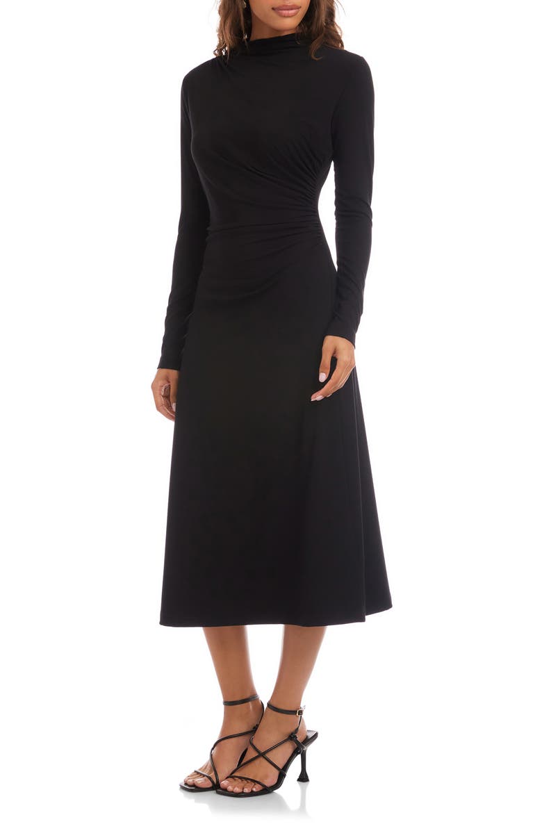Karen Kane Elise Long Sleeve Jersey Dress, Alternate, color, Black