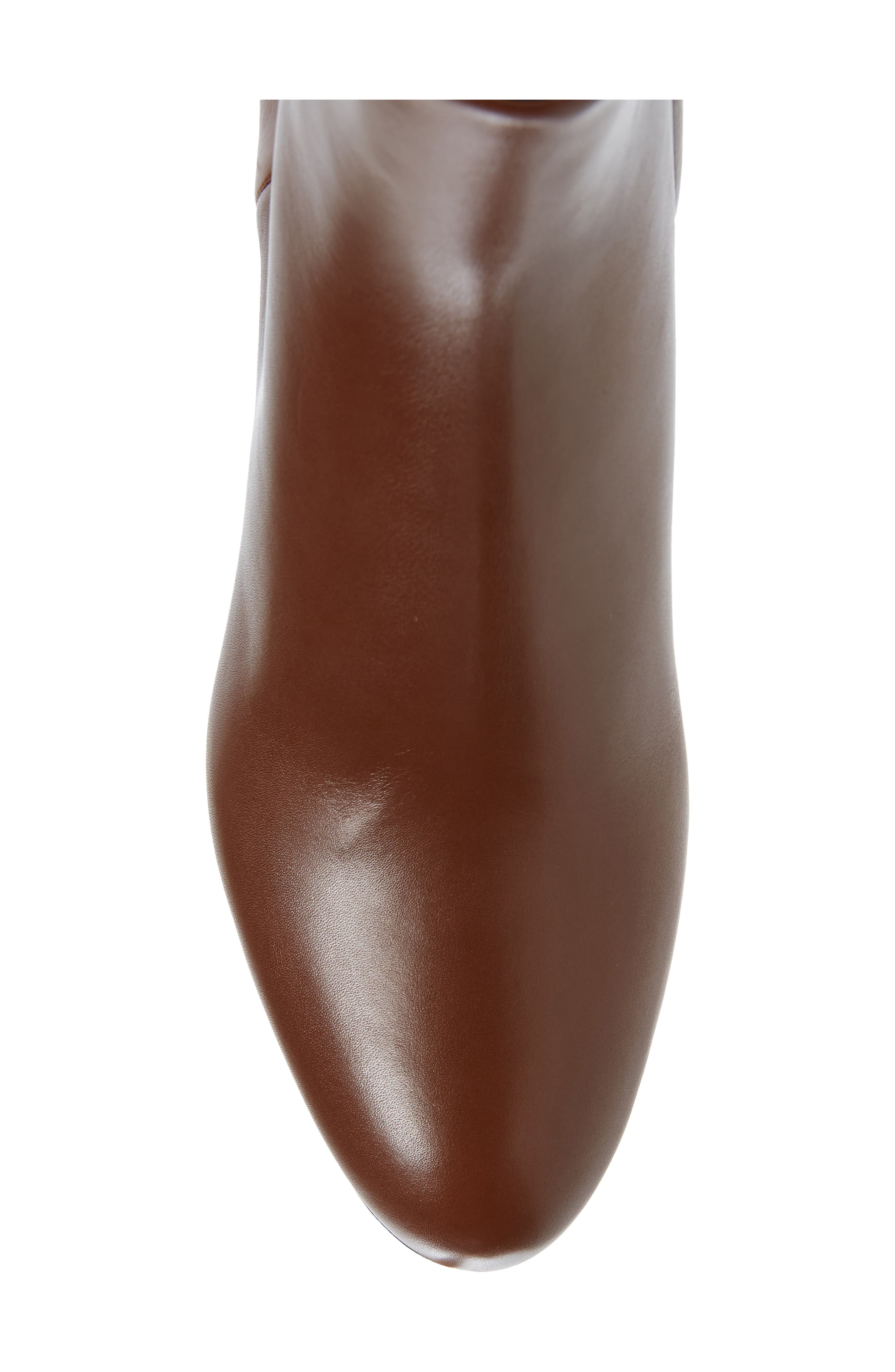 Logo Block Heel Bootie, Alternate, color, COGNAC