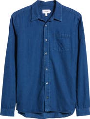 FRAME Cotton & Linen Chambray Button-Up Shirt