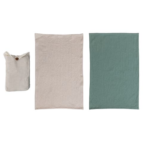 Cotton Waffle Weave Tea Towels, Set of 2 in Bag