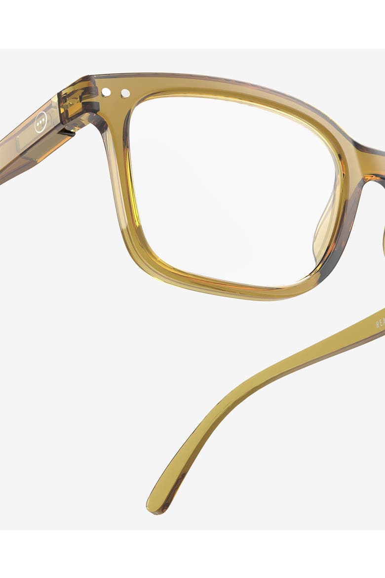 #L 54mm Rectangular Reading Glasses, Alternate, color, Golden Green