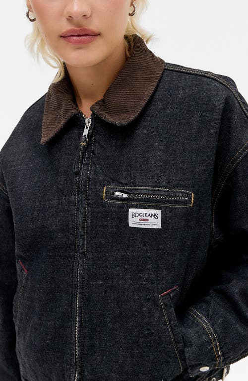 Bdg Urban Outfitters Luca Zip Workwear Denim Jacket In Black
