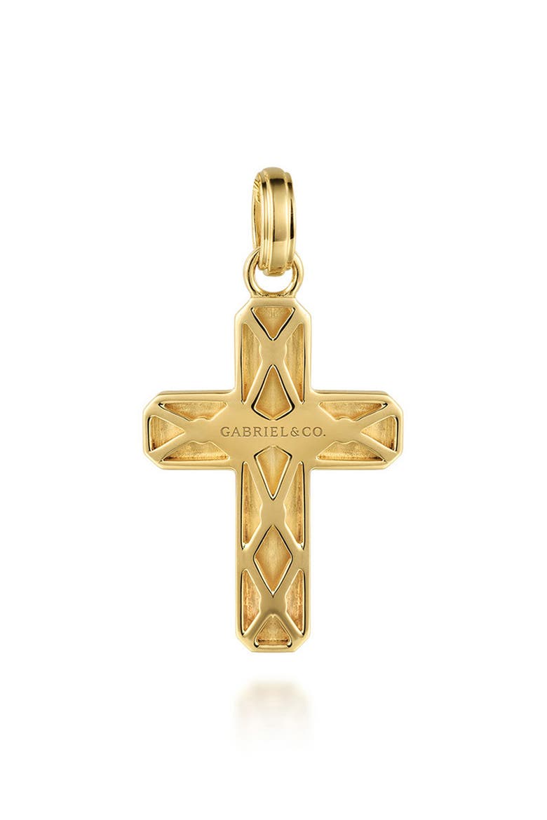 Contemporary 14k Gold Cross Pendant, Alternate, color, 14K YELLOW GOLD