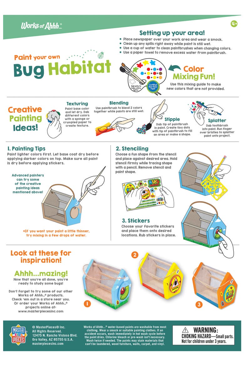 Bug Habitat Wood Craft & Paint Kit, Alternate, color, Multicolor