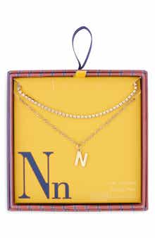Initial & Cubic Zirconia Necklace Set