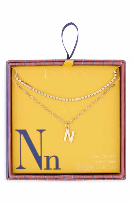 Initial & Cubic Zirconia Necklace Set