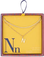 Leith Initial & Cubic Zirconia Necklace Set
