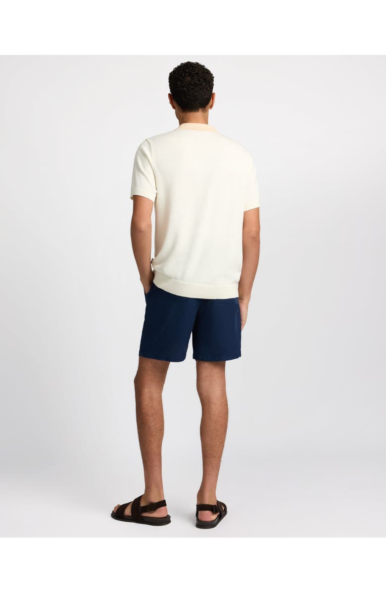 Onia Cotton Knit Short Sleeve Polo, Alternate, color, Natural/Egret