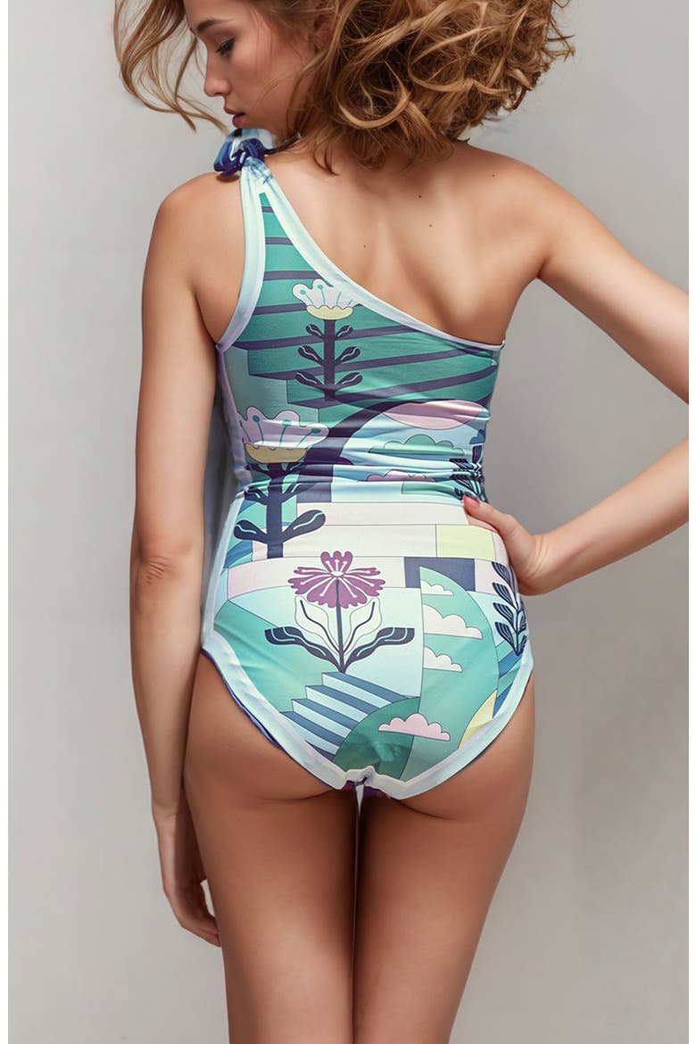 Dream Like Reversible One-Shoulder One-Piece Swimsuit, Alternate, color, Blue