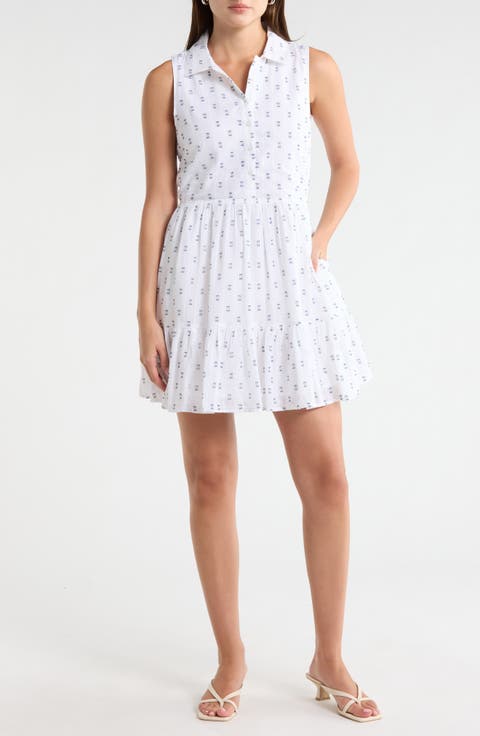 Tiered Sleeveless Shirt Dress