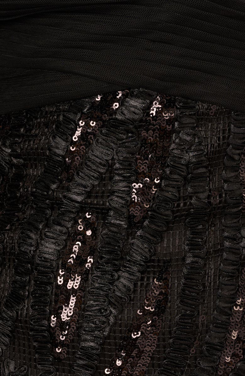 Aidan Mattox by Adrianna Papell Sequin Mixed Media Sheath Midi Dress, Alternate, color, 